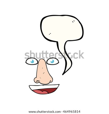 freehand drawn speech bubble cartoon facial features
