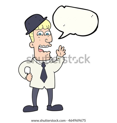 freehand drawn speech bubble cartoon businessman