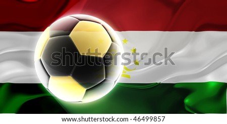 Flag of Tajikistan, national country symbol illustration wavy fabric sports soccer football