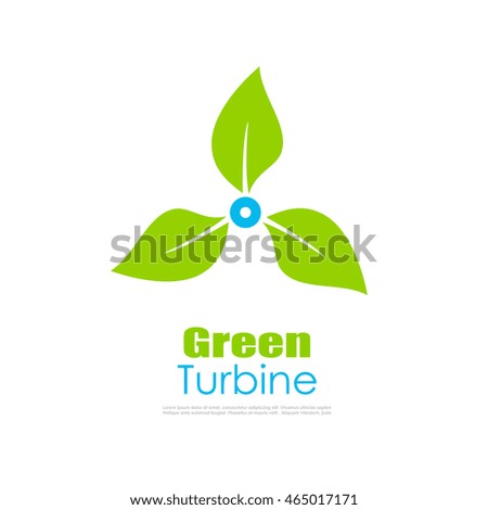 Green energy conceptual logo vector illustration isolated on white background