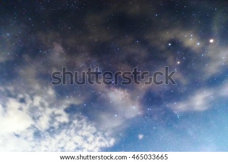 Milky Way in the night sky,(Background blur)