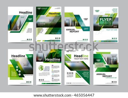 Green Set Brochure Layout design template. Annual Report Flyer Leaflet cover Presentation Modern background. illustration vector in A4 size