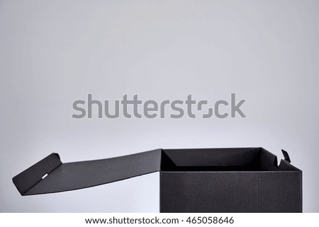 A studio photo of a black box