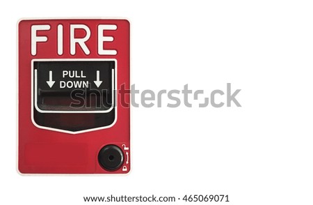 Fire alarm switch on wall 