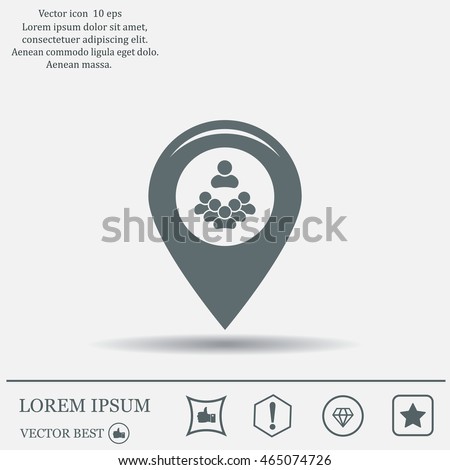 map pointer with man icon. vector illustration.