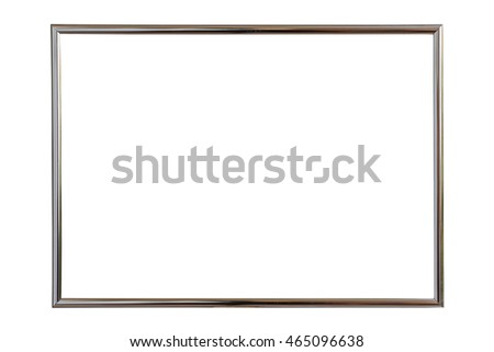 Silver wooden photo frame isolated on white background. Saved with clipping path