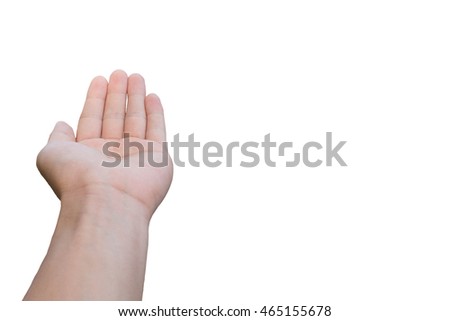 female hand on the isolated on white background 