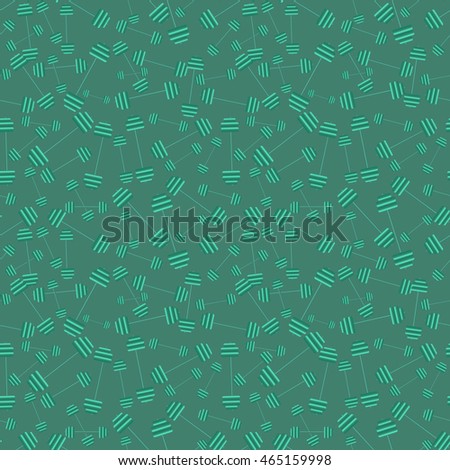 Weight barbell chaos seamless pattern in cyan color