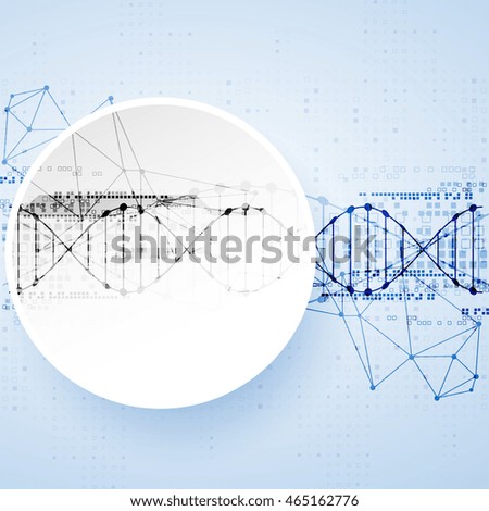 Science template, DNA molecules background. Vector illustration.