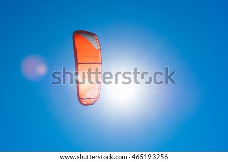 Kitesurfing - Kite in the sky isolated