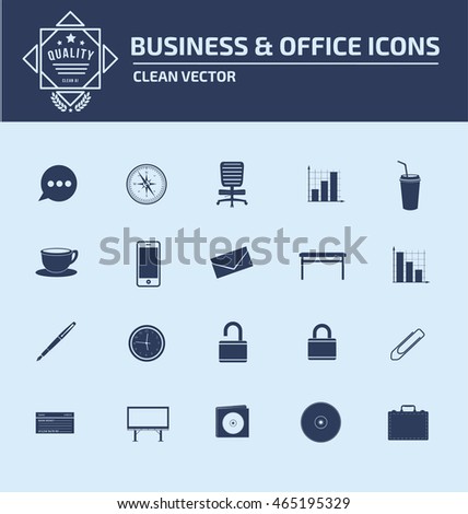 Business and office icon set,vector