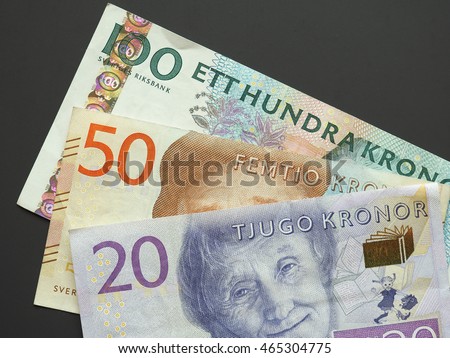 Swedish Krona (SEK) banknotes, currency of Sweden (SE) Royalty-Free Stock Photo #465304775