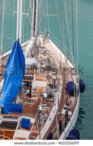 Detailed picture from a Sailing boat in the harbour