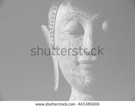 Shadow Face of Buddha on the wall
