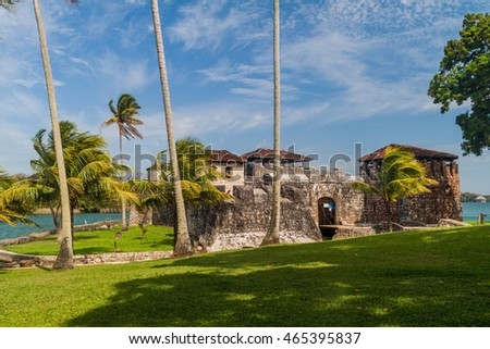 Castillo de San Felipe, Spanish colonial fort at the entrance to Lake Izabal in eastern Guatemala.