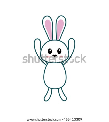 rabbit animal happy easter icon. Isolated and flat illustration. Vector graphic