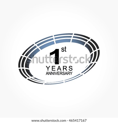 simple anniversary logo in gradient black blue