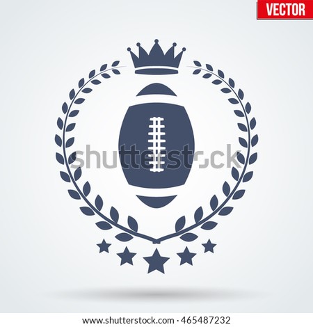 American Football or Rugby Club Badge and Label with ball. Emblem of sport team. Vector icons isolated on background.