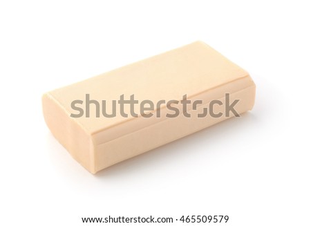 The piece of soap isolated on white
