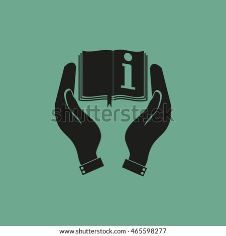 Hands holding book catalog vector icon