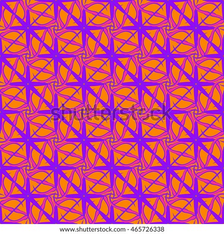 Abstract geometric seamless pattern in pink, violet and orange colors.