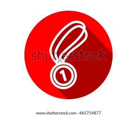 red medal icon circle sports equipment tool utensil image vector