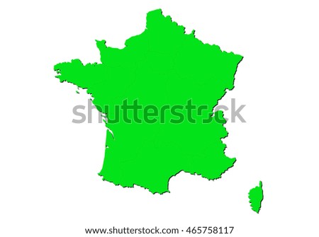 map-france country on white background.