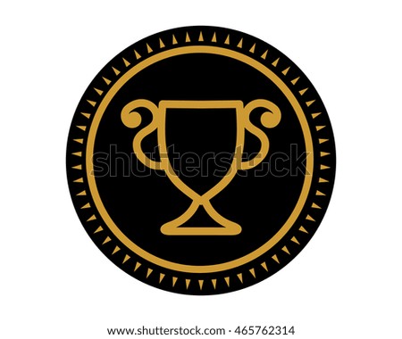 black trophy icon sport equipment tool utensil image vector 