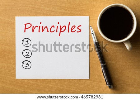 Principles blank list, business concept