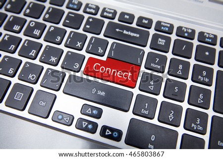 Black computer keys with a red key and the words enter Connect