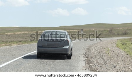 car on the asphalt road