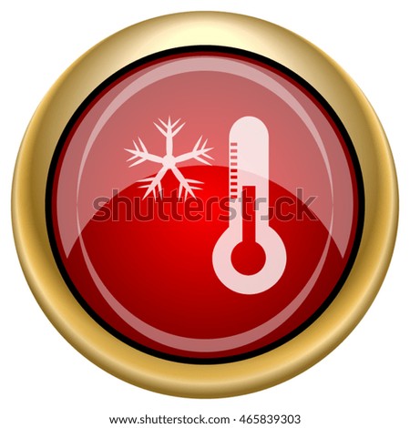 Snowflake with thermometer icon. Internet button on white background. EPS10 vector.
