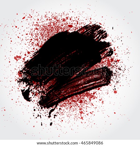 smudge and smear a black brush on white background, illustration clip-art