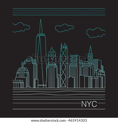 New York city illustration, typography, t-shirt graphics, vectors