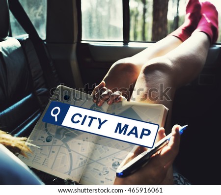 City Map Destination Route Way Route Concept