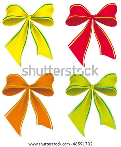 A set of colorful bows. Vector illustration