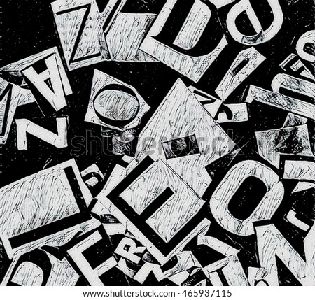 old collage of letters background