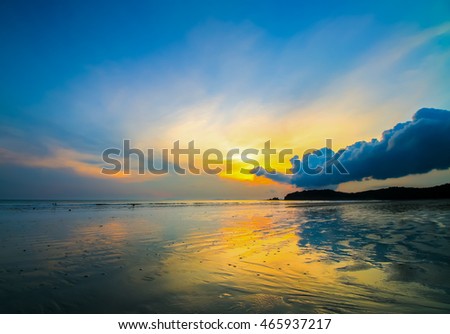 sunset background at the beach