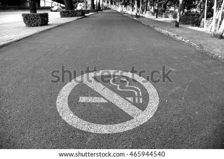 No Smoking Sign On Road