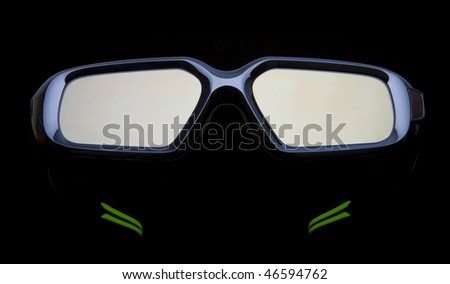 3d glasses isolated on dark background