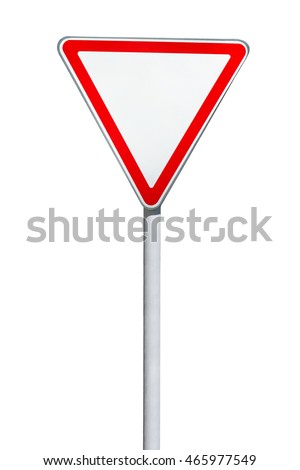 Road sign isolated on white background, Give Way