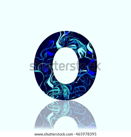 Letter O, logo design template element, blue abstract letter, font style, vector illustration