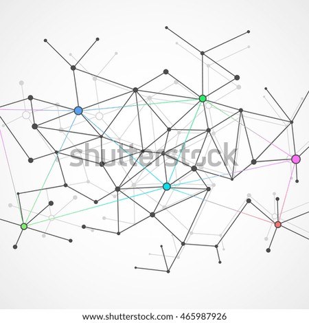Abstract geometrical background with molecule structure.