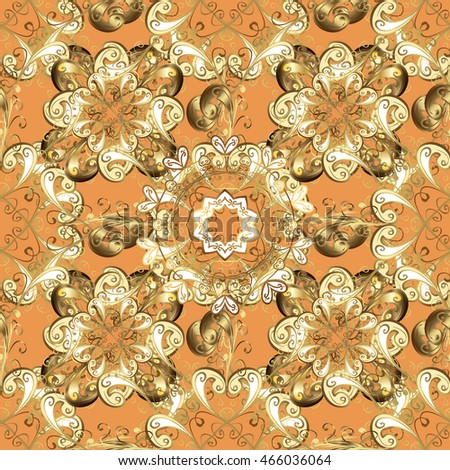 Golden gentle floral seamless pattern. Vector illustration.