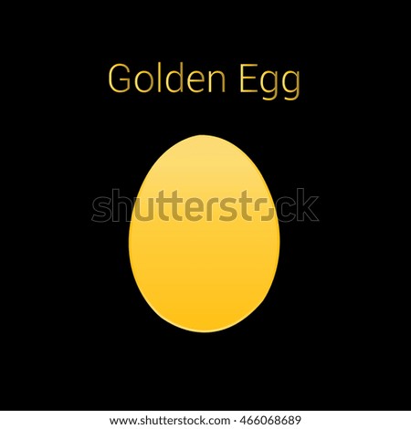 gold egg icon illustration isolated in a black background