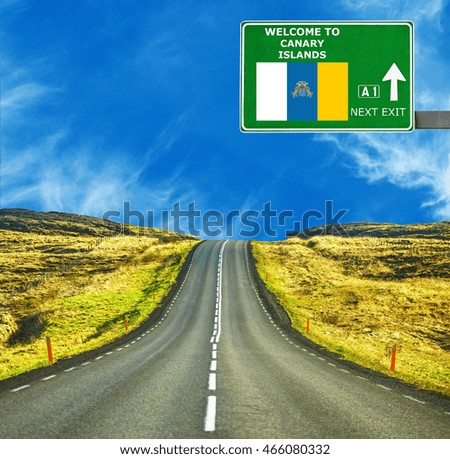 Canary Islands road sign against clear blue sky