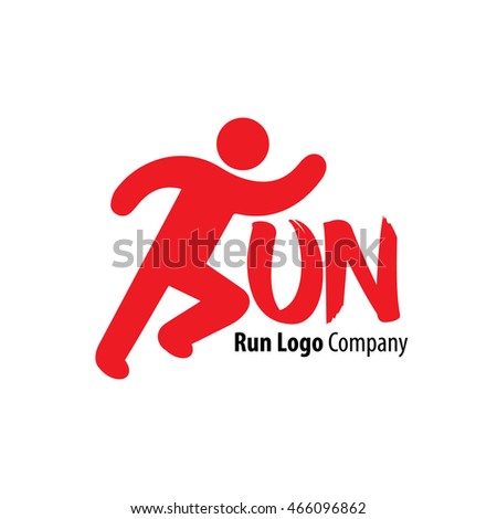 Run Logo Design Template Elements. Abstract Running Man Design