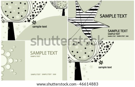 Vector set of beautiful spring cards