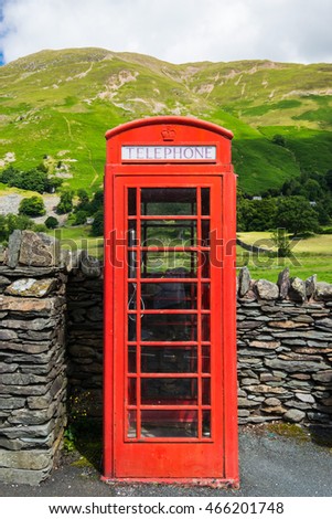 Traditional Red Phone Box in Lake District
