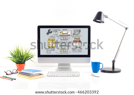 WEB DEVELOPMENT concept on computer screen